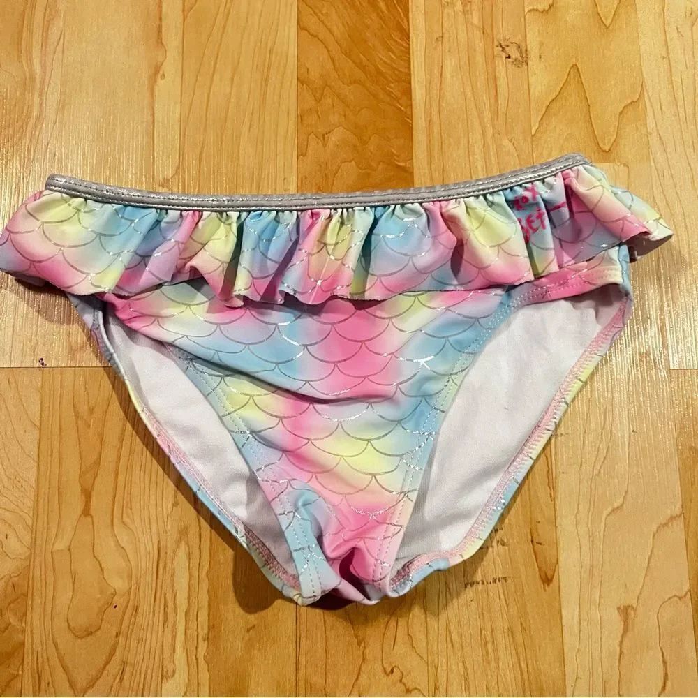 Betsey Johnson Rainbow Mermaid Ruffle Bikini Bottoms Girls 12